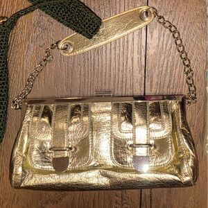 Stylish Gold Women's Clutch Shoulder Bag